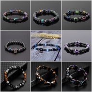 Black Stone Magnetic Treatment Bracelet Opal Tiger Eye Stone Double Colorful Magnet Health Bracelet