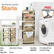 Hommy Starla Laundry Basket Multipurpose 3-Tier Clothes Basket/ Happystore