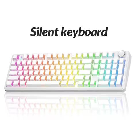 AULA F99Pro Low Noise Keyboard Gasket Structure Hot-swap RGB Mechanical Keyboard with Media Knob