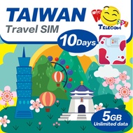 Happy Taiwan SIM Card - 10 Days 5GB Unlimited Data Prepaid Travel Sim (5G/4G)