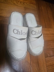 Chloe 織帶厚底拖鞋
