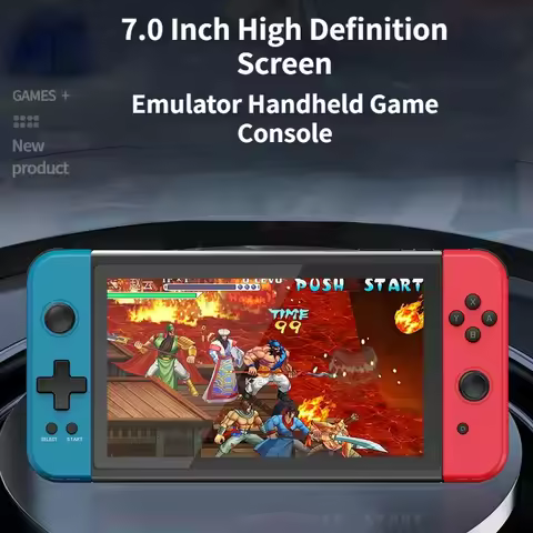 PowKiddy X70 Video Game Console Handheld Game Player Dual Joystick Built-in 3500 Games 7-in Screen M