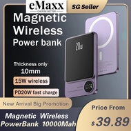 10000mAh Portable Powerbank Type C Fast Charger Wireless Power Bank Magnetic For iPhone 15Pro 20W Fa