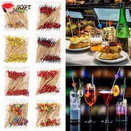 SOFTNESS Bamboo Pick, Wooden Disposable Cocktail Fork,  Picnic Party Supplies Cocktail Pick Picnic W