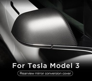 Real Carbon Fiber for Tesla Model 3 Y Rear Mirror Cover Side Rearview Sticker Exterior Decor Modification 2017-2023 Dry Carbon