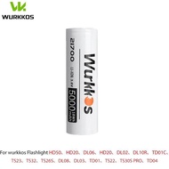Wurkkos 21700 5000mAh Battery Flat/Tip Head 3.7V 48A 10C Discharge HD Cell Lithium Reall Capcaity