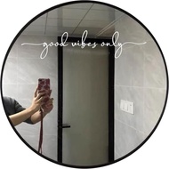 “Good Vibes Only” Mirror Decal – White Vinyl Motivational Quote Sticker, Positive Affirmation Wall A