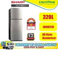 SHARP 320L J-TECH INVERTER REFRIDGERATOR SJ3222MSS FRIDGE PETI SEJUK