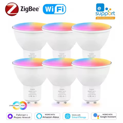 Smart ZigBee GU10 WiFi Smart LED Light Bulb RGB C+W 5W Dimmable Lamps EWelink APP Control Spotlight 