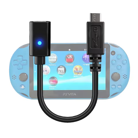 for PS Vita 2000 Charging Cable Adapter Type C Converter USB C Power Supply Apdater Cord with Instru