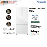 Panasonic 2-Door Bottom Freezer Refrigerator Glass Door Series Fridge NR-BX421WGWM/NR-BX421WGKM/NR-BX421BPSM Peti Sejuk