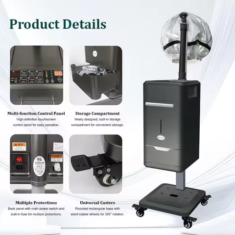Barber Hair Steamer with Cap Professional Multi-function Nano Mist Hair Steamer with Cap Hair Scalp 