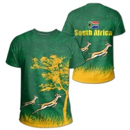 3D 3D Summer 3D South AFRICA T Coat of Arms Men's Shirt T-Shirt Style Short Neck