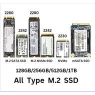 M.2 Sata / Nvme & mSATA  SSD Size 2280 2260 2242 2230 1TB 512GB 500GB 256GB 128GB 120GB