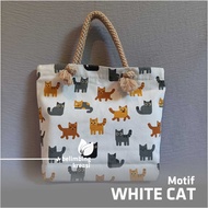 TAS JINJING KAIN CANVAS KANVAS TALI SUMBU LENTUR MINI MURAH Cocok sebagai hand bag mukena hanphone h
