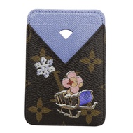 全新未使用 ▲LOUIS VUITTONM26475 Vivienne 冬季假日系列磁扣式 Monogram 帆布皮革證件套ブラウン/淺藍色 西班牙製造 女士款 附贈盒子和防塵袋