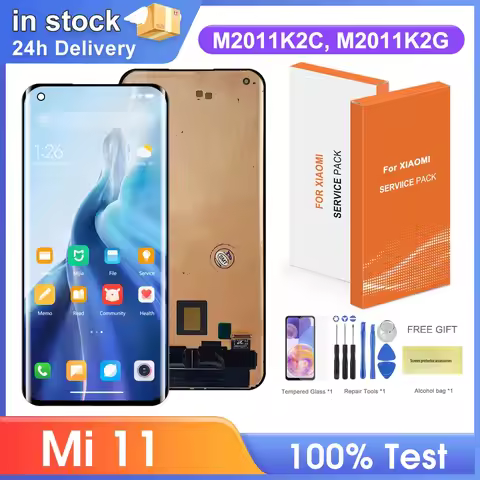 6.81" Mi11 Display Screen Assembly for Xiaomi Mi 11 M2011K2C M2011K2G Lcd Display Touch Screen Digit