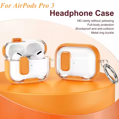 For AirPods Pro 3 Case Cover Clear Magnetic Automatic Lock Case With Phone Stand For AirPods 4 or Pr