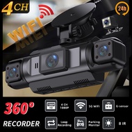 4 Channel Car Dash Cam Front Rear Car DVR Camera Video Recorder Night Vison G-Sensor Loop Recording