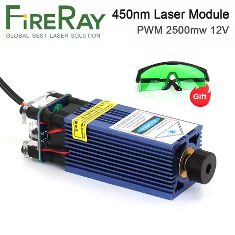 PWM 2500mw 12V Laser Adjustable Focus 450nm Blue Laser Module Laser Head for DIY Laser Engraving and