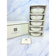 GIVENCHY PARIS : Gold Edge Cup Diameter Size: S.k.11.5 Cm.high 4.3 Cm. 5 Pieces (I : 1650) New Produ