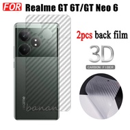 2pcs Realme GT 6T GT Neo 6 GT Neo6 SE Realme C65 C63 Carbon Fiber Pattern Matte Back Film Rear Stick