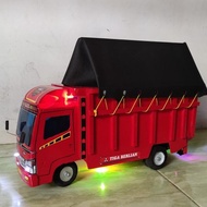 [Top] Terlaris miniatur mobil truk oleng kayu mainan mobilan + lampu