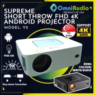 [LATEST SHORT THROW PROJECTOR] OMNIAUDIO FHD 4K SUPER BRIGHT 9,000 LUMENS ANDROID PROJECTOR - BEST VALUE PROJECTOR AT TH