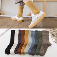 Cotton Crew Socks for Women  Casual Solid Color Stretchy Socks for Women Girls