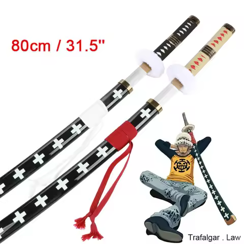80Cm/31.5In Anime Bamboo Wooden Swords For Cosplay Roronoa Zoro Katana Kitetsu Yama Enma Japanese Sa