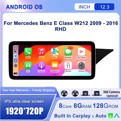 Android 15 Carplay Auto For Mercedes Benz E Class W212 2009-2016 RHD Car Raido GPS Navigation Lntell
