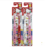 日本 EBISU Hello Kitty 兒童牙刷）3-6歲以上適用（2支裝）白色、紅色、粉紅色、三色隨機發貨