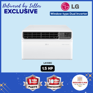 LG DUAL Inverter Smart Window Air Conditioner, Ultra Quiet Operation,  70% Energy Saving, Fast Cooling, ENERGY STAR®, works with LG ThinQ, Amazon Alexa and Hey Google, 10-Year Compressor Warranty Aircon 1.5HP (LA150EC)