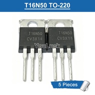 5pcs T16N50 AOT16N50 TO-220 16A/500V N-Channel MOSFET Transistor New Original