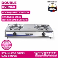 Tough Mama Double Burner Gas Stove Stainless Steel Body Auto-Ignition