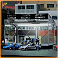 Lahomia 1/64 Diorama กล่องโชว์รถยนต์อะคริลิครูปกล่องเก็บของรถรุ่นมินิ