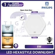 PHILIPS HEXASTYLE LED Recessed Downlight 4inch 8W / 6inch 12W Hexagon Shaped Ceiling Light Lampu Sil