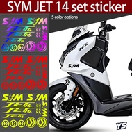 Sym Emblem Reflective Sticker Suitable for SYM JTE 14 Front Body Decoration Vinyl High-quality Set S