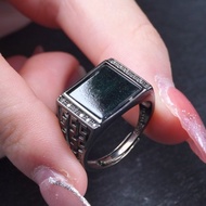 墨翠翡翠馬鞍戒指 925純銀鑲嵌 | 天然緬甸玉A貨翡翠 | 送禮