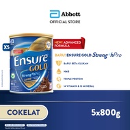 Ensure GOLD StrengthPro Cokelat 5x800gr - Nutrisi Dewasa Rendah Laktosa
