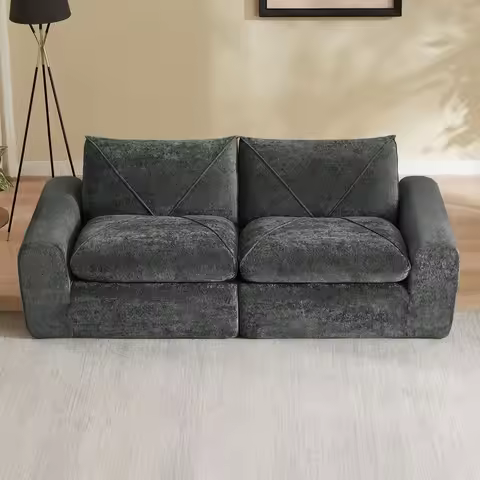 85.8" Modular Sectional Sofa 2-Seater Chenille Cloud Couch Modern Soft Upholstered Loveseat for Livi