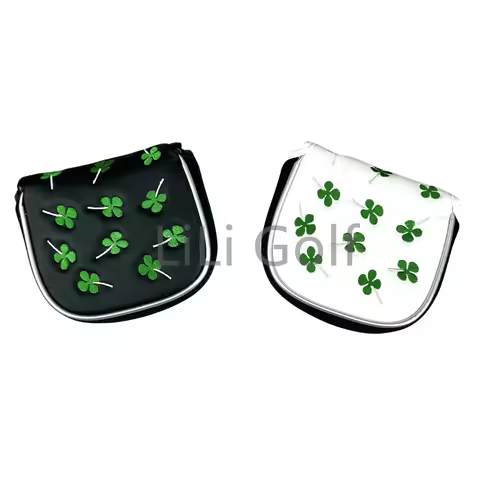 golf Lucky Shamrock Heel Shaft Mallet Cover Square Mallet Putter Cover Headcover Magnetic for Scotty