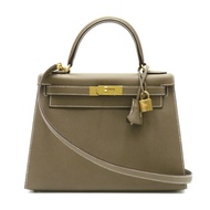 HERMES Kelly 28 外縫單肩手提包 Epsom 小牛皮 Etoupe 二手