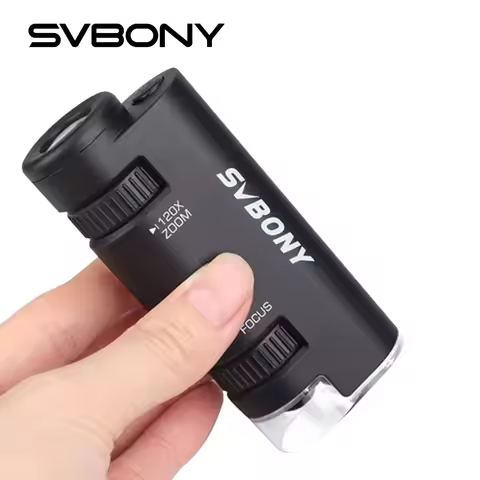 Svbony SV603 60x-120x Portable Handheld Microscope LED Light Source Adjustment Microscope for Develo