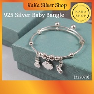 Original 925 Silver Baby Bangle Bell For Kids (322070) | Gelang Tangan Budak Perak 925 | Ready Stock
