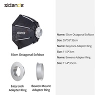 SIDANDE โคมไฟซอฟท์บ็อกซ์ทรงแปดเหลี่ยมขนาด30ซม. 120ซม. มาพร้อมตัวแปลงเลนส์โบเวนส์สำหรับ Q100C Q100Lit