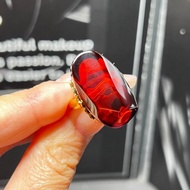 歐款新貨波蘭製造 天然波羅的海血珀戒指 成色美 s925銀鍍金