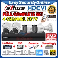DAHUA 2MP 4-CHANNEL FULL COMPLETE SET Full HD 1080P CCTV 4CH DVR + Camera + HARD DISK + Power Supply