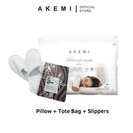 [NOT FOR SALE] AKEMI Hollowfil Pillow (45 x 71cm) + Tote Bag + Bedroom Slipper