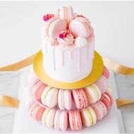 Macaron Cake Tower  Lychee Rose Petite Cake with 40 pcs macarons | Halal Certified | Free Birthday Pack